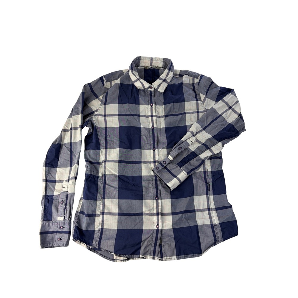 The North Face Button Up Shirt Womens L Plaid Cotton Long Sleeve Lightweight